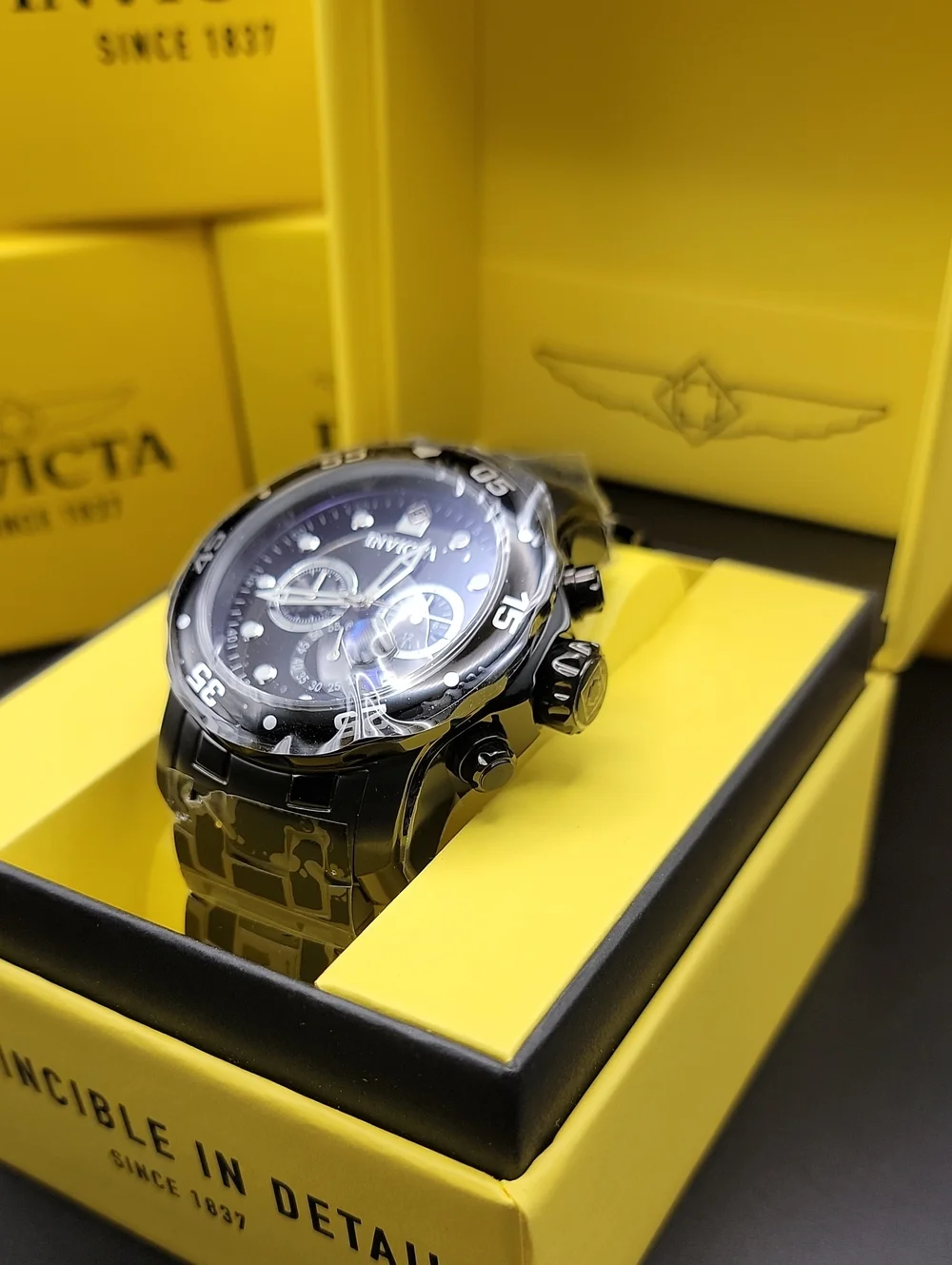 Invicta ⌚️ Pro Diver SCUBA Men's Watch - 48mm. Black 0076 Chronograph Chunky